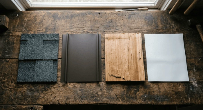 Asphalt shingle, metal, cedar shake and TPO roofing materials compared for Oregon homes